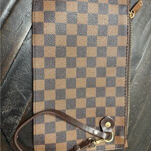 Checkered Brown and Black Wristlet